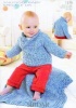 Knitting Pattern - Sirdar 1379 - Snuggly Baby Speckle DK - Sweater & Blanket